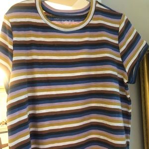 ⭐️LOFT beautiful fall colors stripe tee XL NWOT⭐️